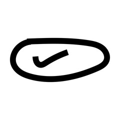 Ticks and marks for checkboxes and checklists. Vector hand drawn element icon, approving or voting, confirmation or positive answer yes. Pencil, charcoal or ink symbols of check list square frame