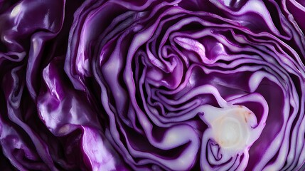 Obraz premium Purple Cabbage Close Up Showing Layers and Texture