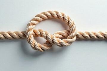 Obraz premium Simple rope loop with overhand knot, clean background , rope art, simple knot, design