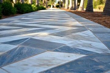 Obraz premium Geometric Pattern of Shiny Silver and White Glass Tiles with Triangles