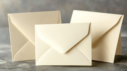 Elegant Cream Envelopes on Grey Surface