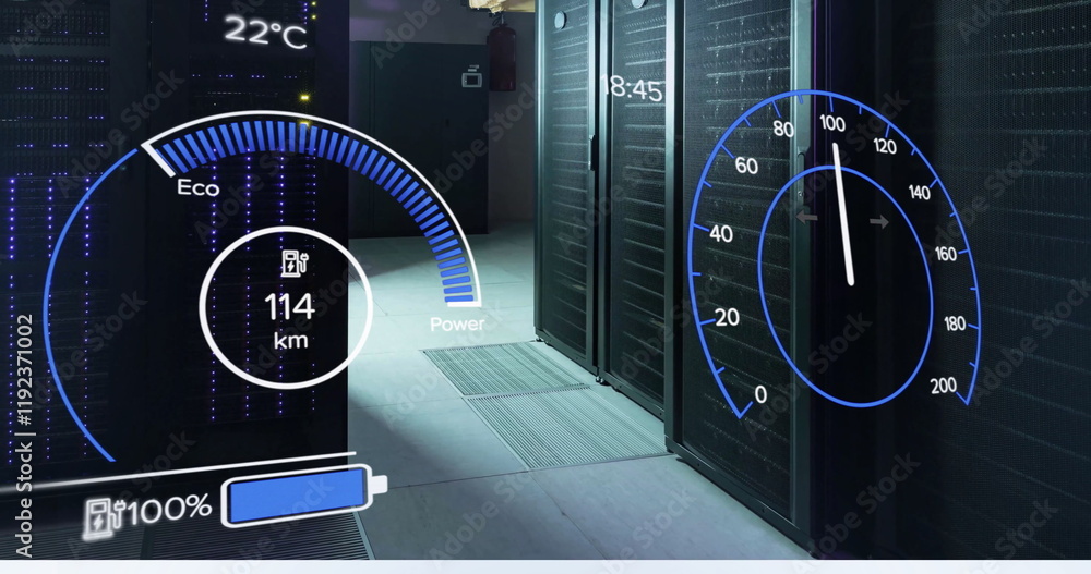 Poster image of digital data processing over computer servers