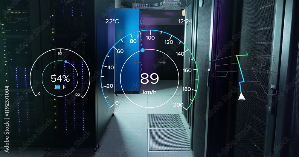 Poster image of digital data processing over computer servers