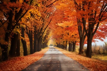 Fototapeta premium road in autumn