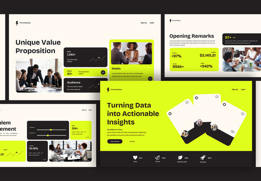 White Green Modern Data Analyst Pitchdeck Presentation Layout