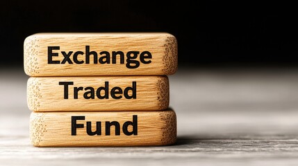Exchange Traded Funds Represented Through Minimalist Wooden Blocks