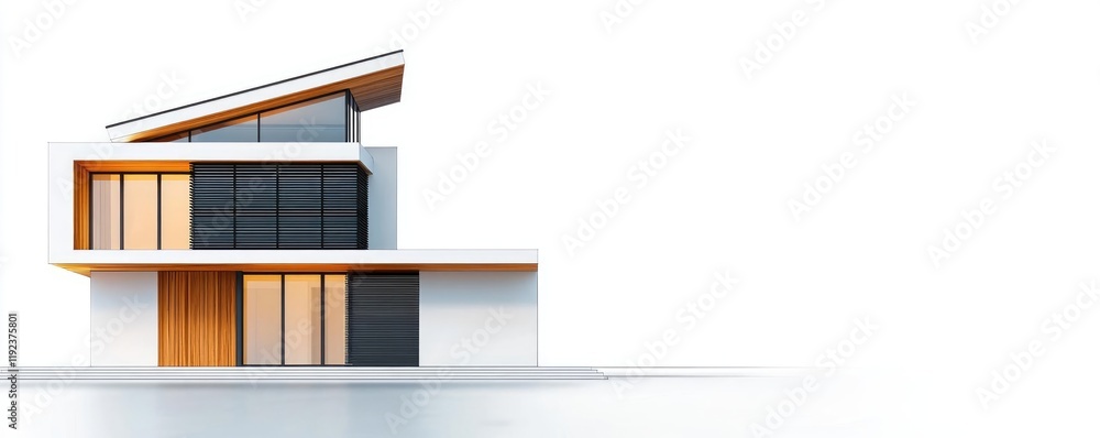 Poster architect sketching idea. modern architectural design featuring sleek lines and large glass windows.