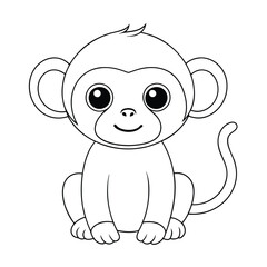 outline monkey vector design 