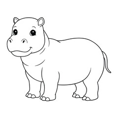 Obraz premium hippopotamus outline for kids design 