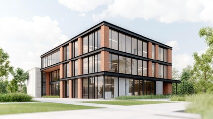 Architect project concept. Modern architectural marvel showcasing sleek design and innovative structure.