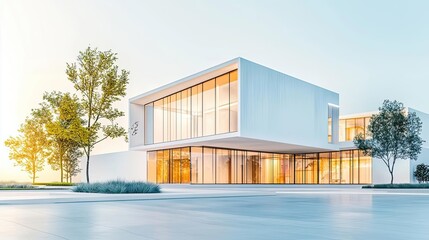 Obraz premium Architect sketching idea. Modern architectural masterpiece showcasing sleek design and abundant natural light.