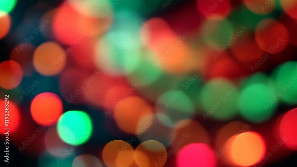 Poster Vibrant bokeh lights in motion creating colorful abstract patterns