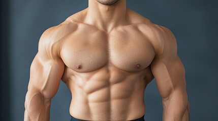 Fototapeta premium Muscle gain as a lifestyle, seamless strength routines, and balanced nutrition imagery