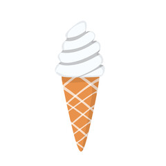 vanilla Ice cream cone vector illustration