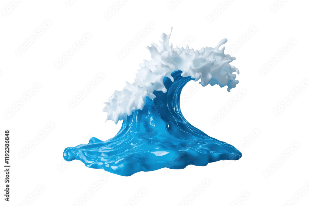 Aufkleber a dynamic splash of blue and white liquid forms wave shape, capturing essence of motion and fluidity