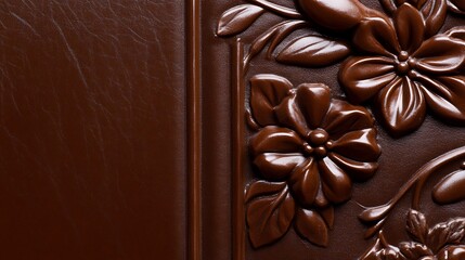 Obraz premium Dark Chocolate Floral Embossed Design Texture