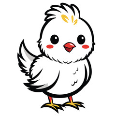 Fototapeta premium vector cute chicken for kids coloring pages 