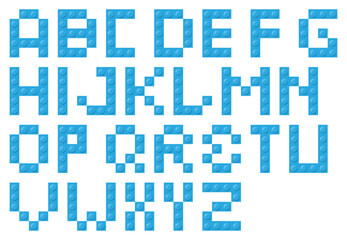 Vibrant and Colorful Alphabet Blocks Displayed Beautifully in EyeCatching Blue