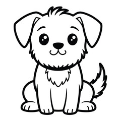 vector cute dog for kids coloring pages 