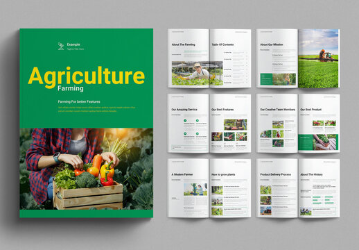 Agriculture Brochure Template Design Layout