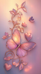 A Romantic Sunset-Inspired Design with Rose Gold and Soft Coral Accents