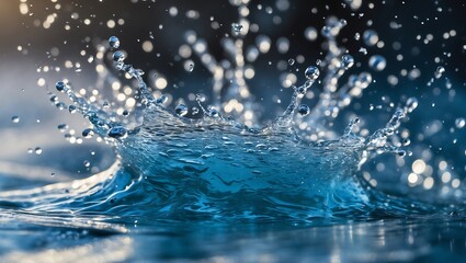 water splash in blue water