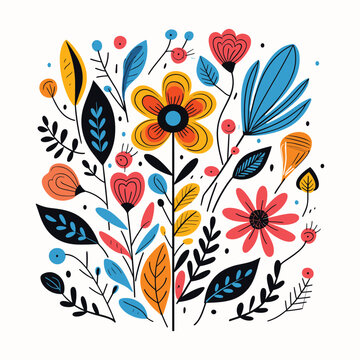 Adobe Illustrator Artwork Colorful flower india or asian type