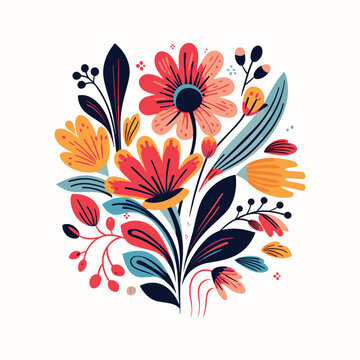 Adobe Illustrator Artwork Colorful flower india or asian type
