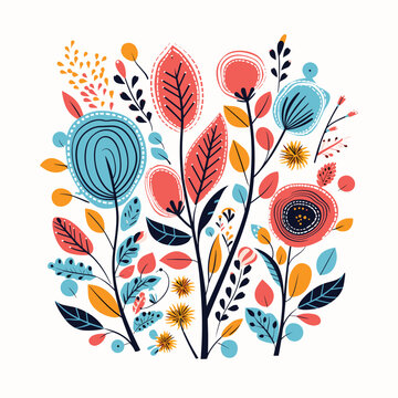 Adobe Illustrator Artwork Colorful flower india or asian type