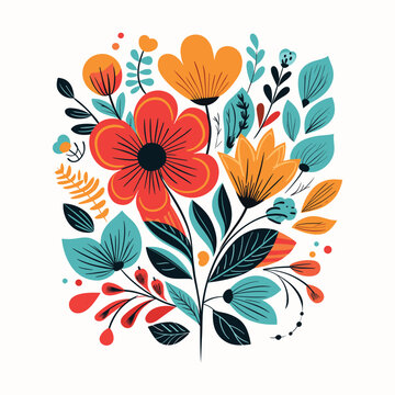 Adobe Illustrator Artwork Colorful flower india or asian type