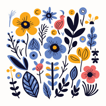 Adobe Illustrator Artwork Colorful flower india or asian type