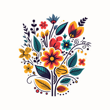 Adobe Illustrator Artwork Colorful flower india or asian type