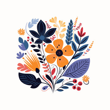 Adobe Illustrator Artwork Colorful flower india or asian type