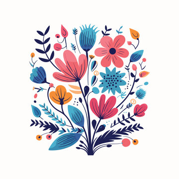 Adobe Illustrator Artwork Colorful flower india or asian type