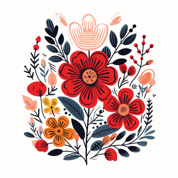 Adobe Illustrator Artwork Colorful flower india or asian type
