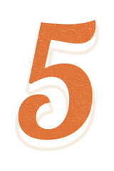 Number 5 png handwriting font lettering