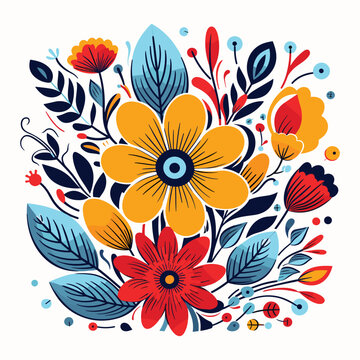 Adobe Illustrator Artwork Colorful flower india or asian type