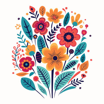 Adobe Illustrator Artwork Colorful flower india or asian type