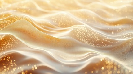 Golden Waves Abstract Composition with Sparkling Effects