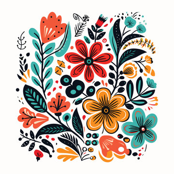 Adobe Illustrator Artwork Colorful flower india or asian type
