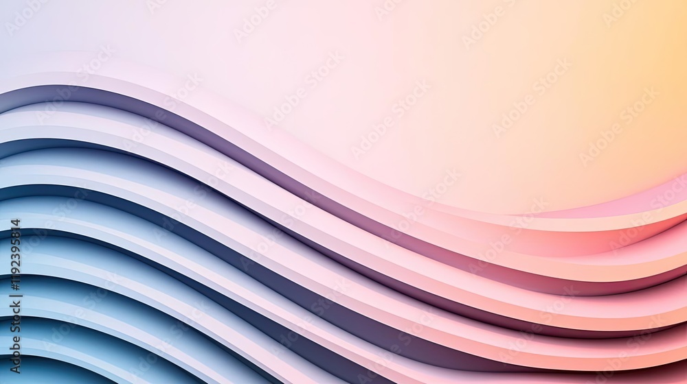Poster minimal symmetry idea. stylish abstract wave background with soft pastel colors for creative project