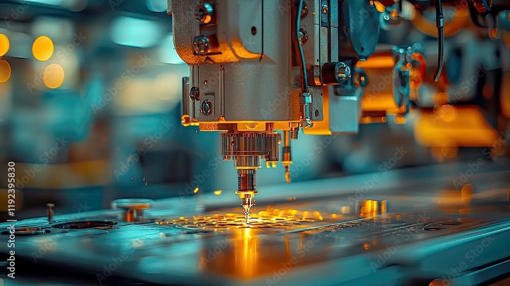 Aufkleber precise industrial metalworking: high-tech factory automation in action. witness the intricate proce