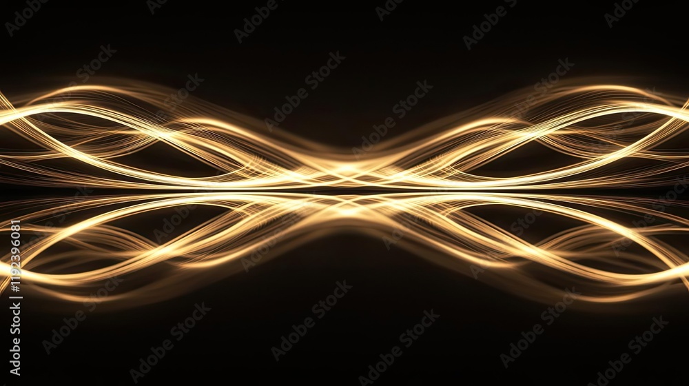 Aufkleber Minimal symmetry idea. Abstract light waves creating a mesmerizing pattern on a dark background.