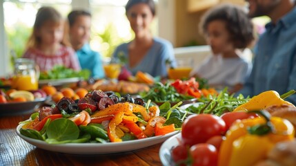 A Heartwarming Family Meal Celebration with Delicious Dishes and Joyful Moments Shared Together