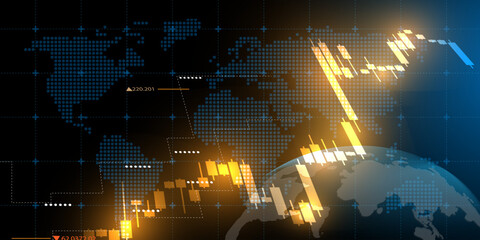 Obraz premium Goid trading chart background vector editable