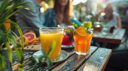 Couple Savoring Refreshing Drinks on a Cozy Afternoon in a Lush, Sunlit Setting