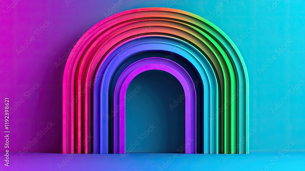 Poster vivid gradient concept. colorful abstract layered rainbow design with gradient effects on a vibrant 