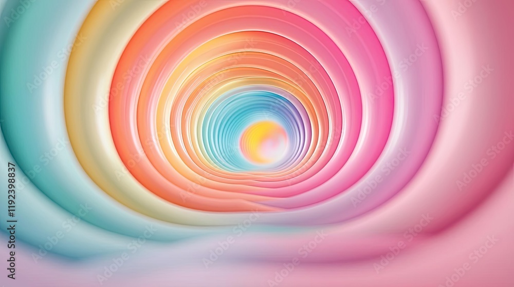 Poster symmetry gradient concept. colorful spiral abstract art representing the journey of thoughts and emo