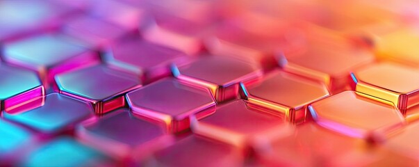 Obraz premium Vivid gradient concept. Vibrant hexagonal patterns with colorful lighting for modern design projects.