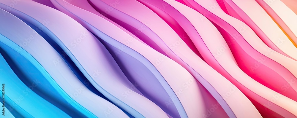 Poster Vivid gradient concept. Abstract waves of vibrant colors in a smooth, flowing pattern creating an artistic texture.